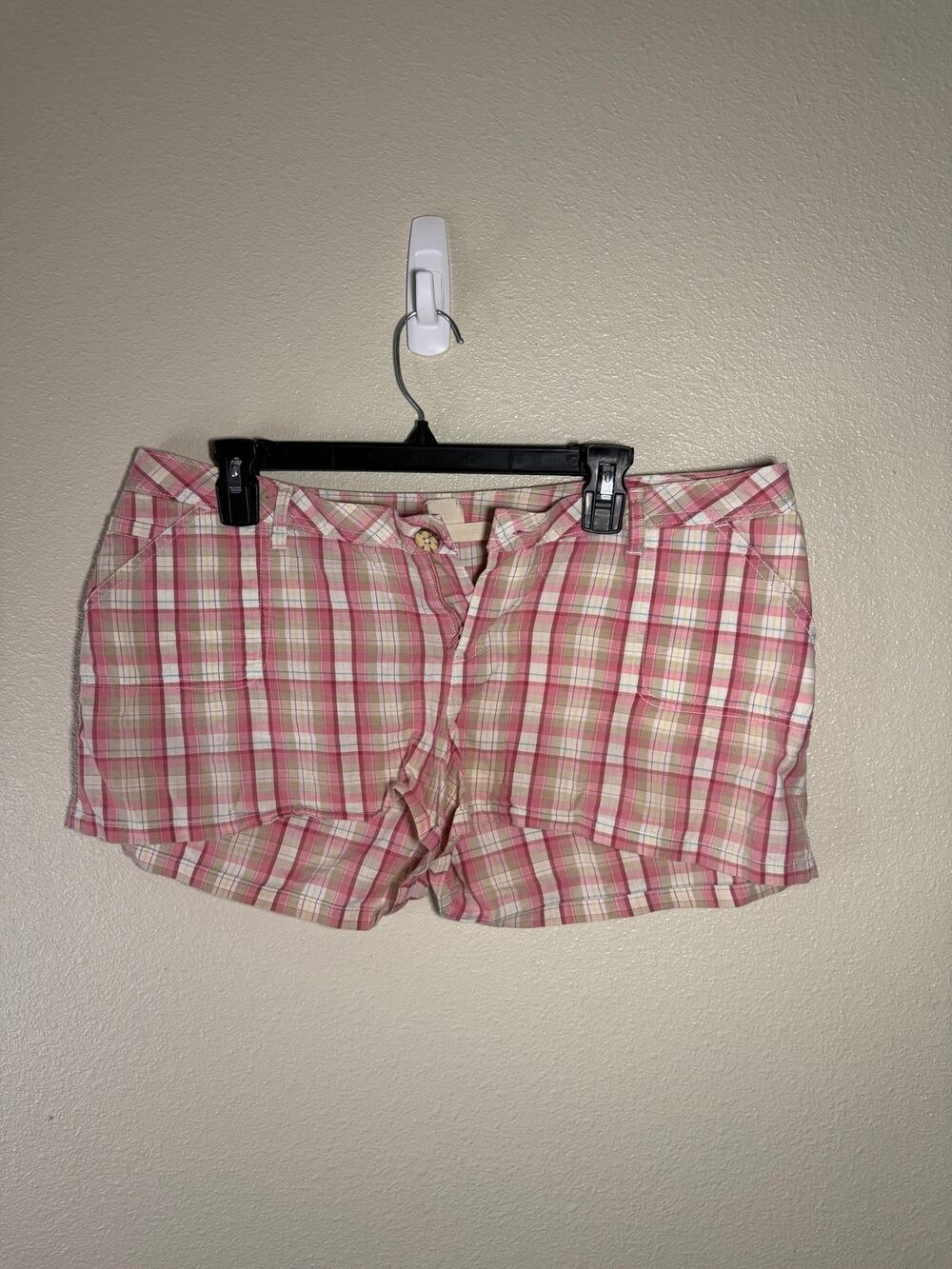 Vintage Anchor Blue Pink Plaid Low Rise Shorts Women’s Size 13 Y2K Preppy